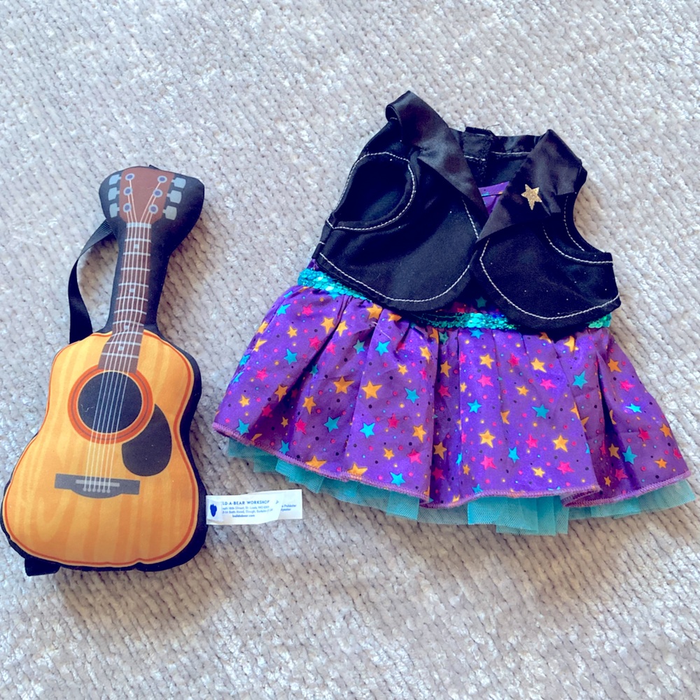 Build A Bear Country‎ Star Dress Outfit Costume Western with Guitar